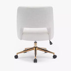 WestinTrends Genevieve Chaise de bureau pivotante de style moderne du milieu du siècle avec roulettes (lot de 2), Crème