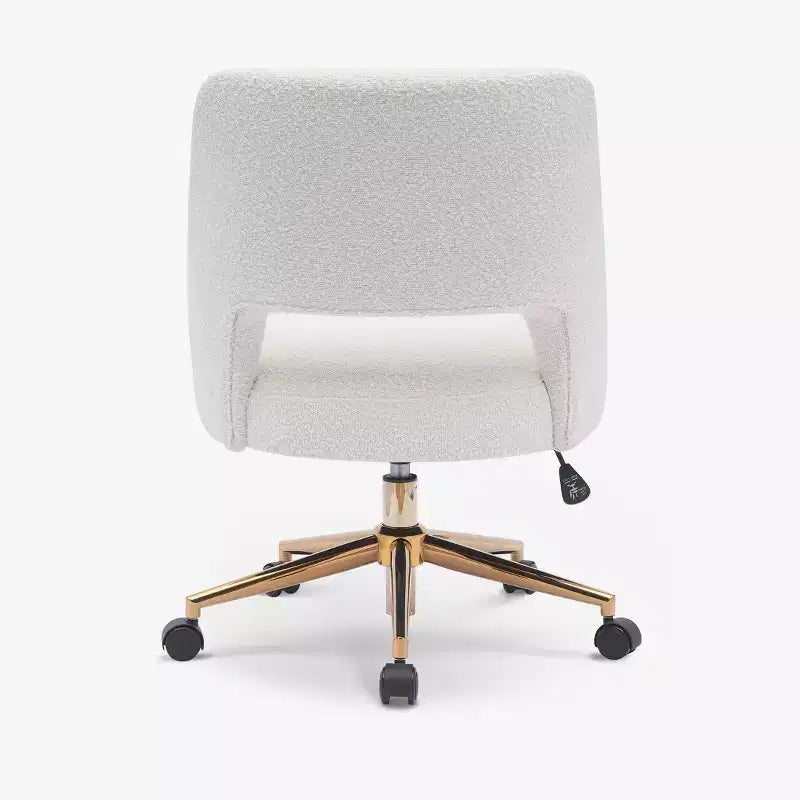 WestinTrends Genevieve Chaise de bureau pivotante de style moderne du milieu du siècle avec roulettes (lot de 2), Crème