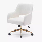 WestinTrends Genevieve Chaise de bureau pivotante de style moderne du milieu du siècle avec roulettes (lot de 2), Crème
