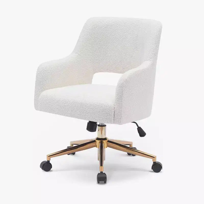 WestinTrends Genevieve Chaise de bureau pivotante de style moderne du milieu du siècle avec roulettes (lot de 2), Crème