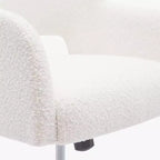 WestinTrends Genevieve Chaise de bureau pivotante de style moderne du milieu du siècle avec roulettes (lot de 2), Crème