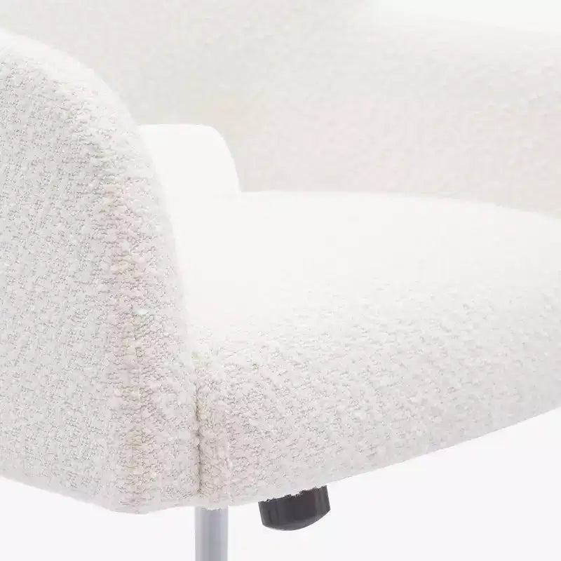 WestinTrends Genevieve Chaise de bureau pivotante de style moderne du milieu du siècle avec roulettes (lot de 2), Crème