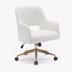 WestinTrends Genevieve Chaise de bureau pivotante de style moderne du milieu du siècle avec roulettes (lot de 2), Crème