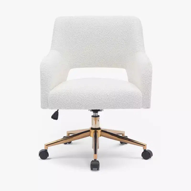 WestinTrends Genevieve Chaise de bureau pivotante de style moderne du milieu du siècle avec roulettes (lot de 2), Crème