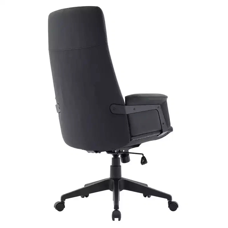 Chaise de Bureau Ergonomique en Cuir à Dossier Haut LeisureMod Aiaria - Hauteur Réglable, Pivotante et Inclinable, Accoudoirs, Chaise de Bureau Moderne pour la Maison ou le Bureau