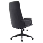 Chaise de Bureau Ergonomique en Cuir à Dossier Haut LeisureMod Aiaria - Hauteur Réglable, Pivotante et Inclinable, Accoudoirs, Chaise de Bureau Moderne pour la Maison ou le Bureau