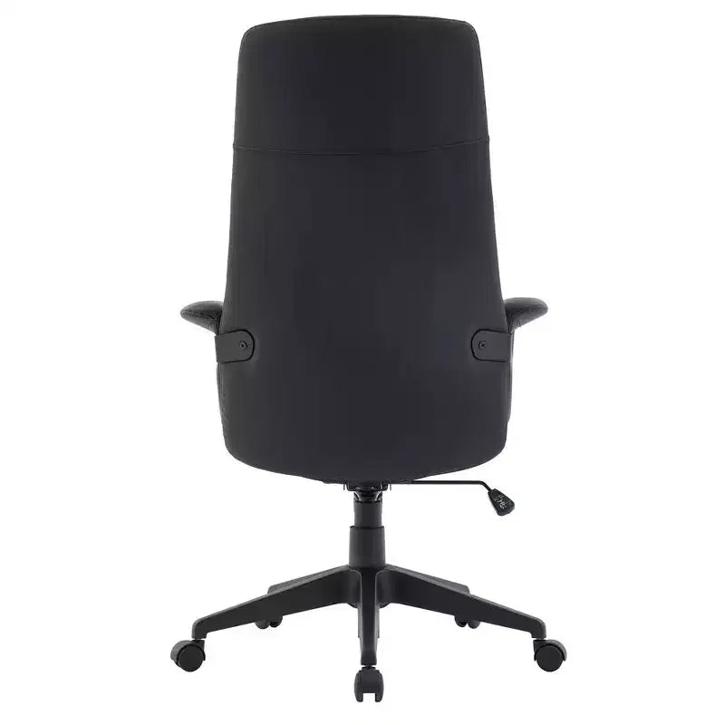 Chaise de Bureau Ergonomique en Cuir à Dossier Haut LeisureMod Aiaria - Hauteur Réglable, Pivotante et Inclinable, Accoudoirs, Chaise de Bureau Moderne pour la Maison ou le Bureau