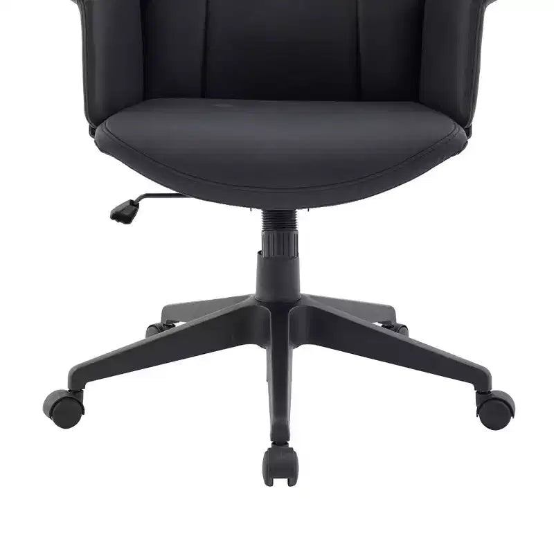 Chaise de Bureau Ergonomique en Cuir à Dossier Haut LeisureMod Aiaria - Hauteur Réglable, Pivotante et Inclinable, Accoudoirs, Chaise de Bureau Moderne pour la Maison ou le Bureau