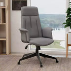 Chaise de Bureau Ergonomique en Cuir à Dossier Haut LeisureMod Aiaria - Hauteur Réglable, Pivotante et Inclinable, Accoudoirs, Chaise de Bureau Moderne pour la Maison ou le Bureau
