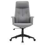 Chaise de Bureau Ergonomique en Cuir à Dossier Haut LeisureMod Aiaria - Hauteur Réglable, Pivotante et Inclinable, Accoudoirs, Chaise de Bureau Moderne pour la Maison ou le Bureau