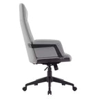 Chaise de Bureau Ergonomique en Cuir à Dossier Haut LeisureMod Aiaria - Hauteur Réglable, Pivotante et Inclinable, Accoudoirs, Chaise de Bureau Moderne pour la Maison ou le Bureau