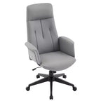 Chaise de Bureau Ergonomique en Cuir à Dossier Haut LeisureMod Aiaria - Hauteur Réglable, Pivotante et Inclinable, Accoudoirs, Chaise de Bureau Moderne pour la Maison ou le Bureau