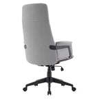 Chaise de Bureau Ergonomique en Cuir à Dossier Haut LeisureMod Aiaria - Hauteur Réglable, Pivotante et Inclinable, Accoudoirs, Chaise de Bureau Moderne pour la Maison ou le Bureau