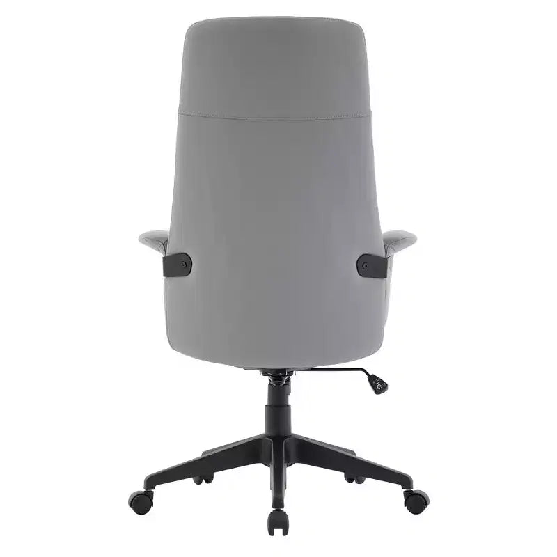 Chaise de Bureau Ergonomique en Cuir à Dossier Haut LeisureMod Aiaria - Hauteur Réglable, Pivotante et Inclinable, Accoudoirs, Chaise de Bureau Moderne pour la Maison ou le Bureau
