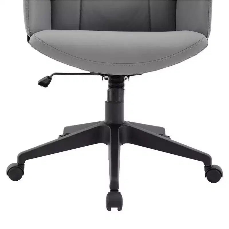 Chaise de Bureau Ergonomique en Cuir à Dossier Haut LeisureMod Aiaria - Hauteur Réglable, Pivotante et Inclinable, Accoudoirs, Chaise de Bureau Moderne pour la Maison ou le Bureau