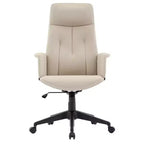 Chaise de Bureau Ergonomique en Cuir à Dossier Haut LeisureMod Aiaria - Hauteur Réglable, Pivotante et Inclinable, Accoudoirs, Chaise de Bureau Moderne pour la Maison ou le Bureau