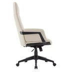 Chaise de Bureau Ergonomique en Cuir à Dossier Haut LeisureMod Aiaria - Hauteur Réglable, Pivotante et Inclinable, Accoudoirs, Chaise de Bureau Moderne pour la Maison ou le Bureau