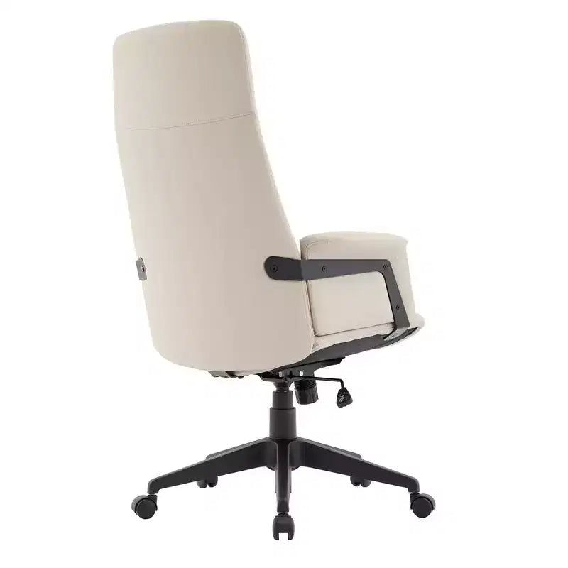 Chaise de Bureau Ergonomique en Cuir à Dossier Haut LeisureMod Aiaria - Hauteur Réglable, Pivotante et Inclinable, Accoudoirs, Chaise de Bureau Moderne pour la Maison ou le Bureau