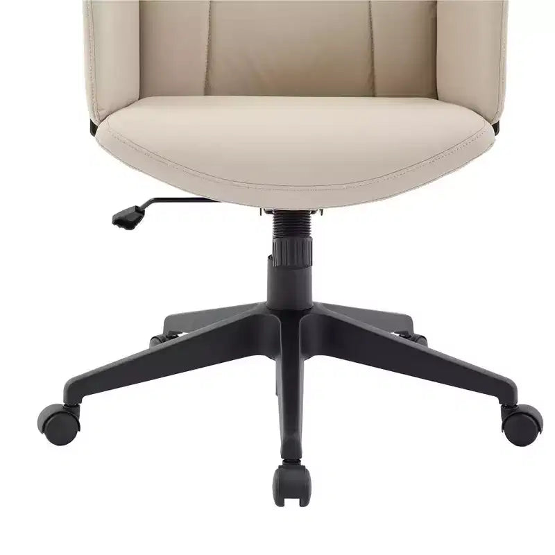 Chaise de Bureau Ergonomique en Cuir à Dossier Haut LeisureMod Aiaria - Hauteur Réglable, Pivotante et Inclinable, Accoudoirs, Chaise de Bureau Moderne pour la Maison ou le Bureau
