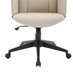 Chaise de Bureau Ergonomique en Cuir à Dossier Haut LeisureMod Aiaria - Hauteur Réglable, Pivotante et Inclinable, Accoudoirs, Chaise de Bureau Moderne pour la Maison ou le Bureau