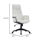Chaise de Bureau Ergonomique en Cuir à Dossier Haut LeisureMod Aiaria - Hauteur Réglable, Pivotante et Inclinable, Accoudoirs, Chaise de Bureau Moderne pour la Maison ou le Bureau