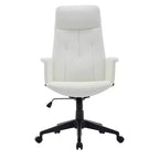 Chaise de Bureau Ergonomique en Cuir à Dossier Haut LeisureMod Aiaria - Hauteur Réglable, Pivotante et Inclinable, Accoudoirs, Chaise de Bureau Moderne pour la Maison ou le Bureau
