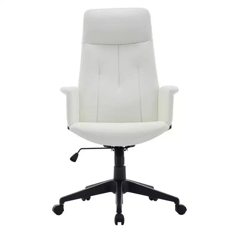Chaise de Bureau Ergonomique en Cuir à Dossier Haut LeisureMod Aiaria - Hauteur Réglable, Pivotante et Inclinable, Accoudoirs, Chaise de Bureau Moderne pour la Maison ou le Bureau