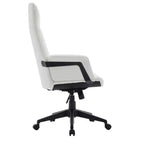 Chaise de Bureau Ergonomique en Cuir à Dossier Haut LeisureMod Aiaria - Hauteur Réglable, Pivotante et Inclinable, Accoudoirs, Chaise de Bureau Moderne pour la Maison ou le Bureau
