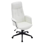 Chaise de Bureau Ergonomique en Cuir à Dossier Haut LeisureMod Aiaria - Hauteur Réglable, Pivotante et Inclinable, Accoudoirs, Chaise de Bureau Moderne pour la Maison ou le Bureau