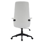 Chaise de Bureau Ergonomique en Cuir à Dossier Haut LeisureMod Aiaria - Hauteur Réglable, Pivotante et Inclinable, Accoudoirs, Chaise de Bureau Moderne pour la Maison ou le Bureau