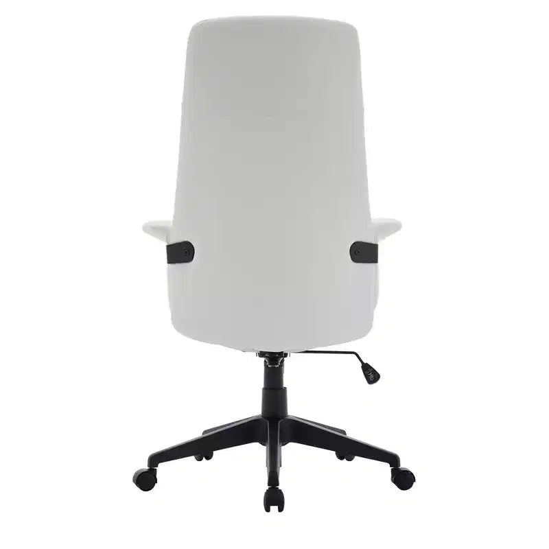 Chaise de Bureau Ergonomique en Cuir à Dossier Haut LeisureMod Aiaria - Hauteur Réglable, Pivotante et Inclinable, Accoudoirs, Chaise de Bureau Moderne pour la Maison ou le Bureau