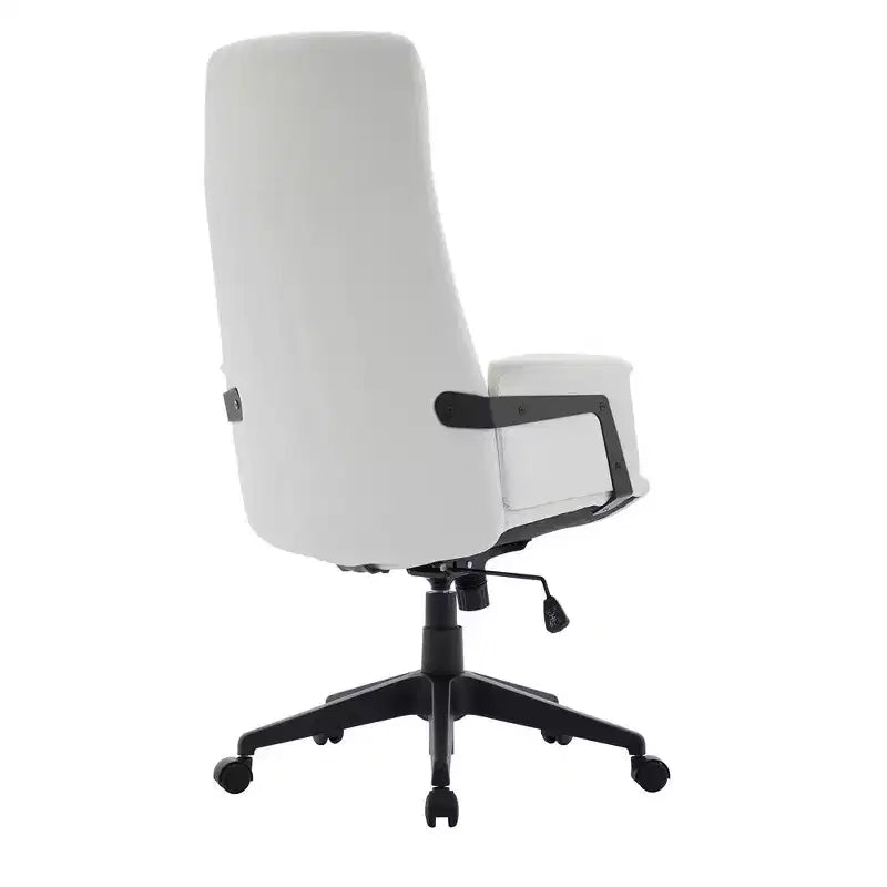Chaise de Bureau Ergonomique en Cuir à Dossier Haut LeisureMod Aiaria - Hauteur Réglable, Pivotante et Inclinable, Accoudoirs, Chaise de Bureau Moderne pour la Maison ou le Bureau