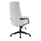 Chaise de Bureau Ergonomique en Cuir à Dossier Haut LeisureMod Aiaria - Hauteur Réglable, Pivotante et Inclinable, Accoudoirs, Chaise de Bureau Moderne pour la Maison ou le Bureau