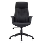 Chaise de Bureau Ergonomique en Cuir à Dossier Haut LeisureMod Aiaria - Hauteur Réglable, Pivotante et Inclinable, Accoudoirs, Chaise de Bureau Moderne pour la Maison ou le Bureau
