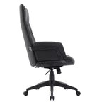 Chaise de Bureau Ergonomique en Cuir à Dossier Haut LeisureMod Aiaria - Hauteur Réglable, Pivotante et Inclinable, Accoudoirs, Chaise de Bureau Moderne pour la Maison ou le Bureau