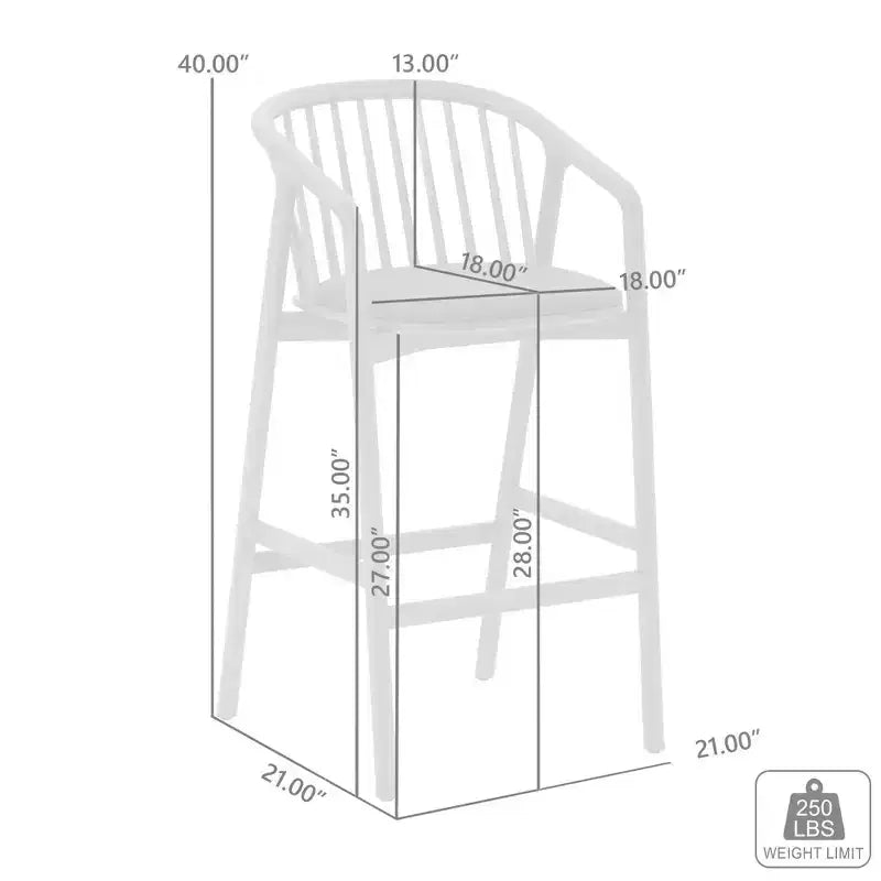 Tabouret de bar Echo d'Armen Living en bois et similicuir