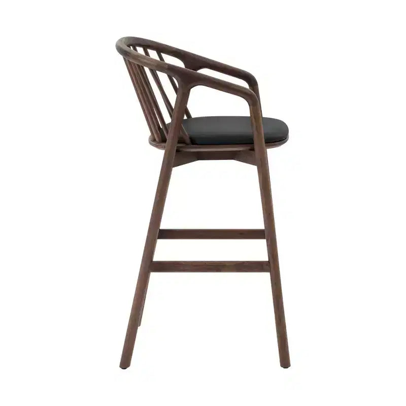 Tabouret de bar Echo d'Armen Living en bois et similicuir