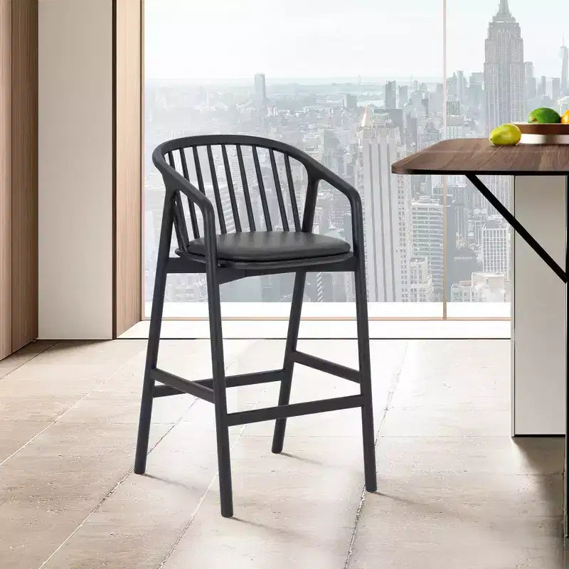Tabouret de bar Echo d'Armen Living en bois et similicuir