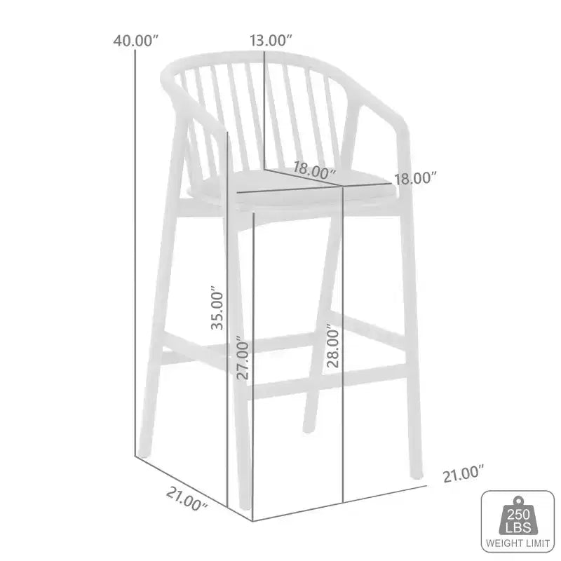 Tabouret de bar Echo d'Armen Living en bois et similicuir