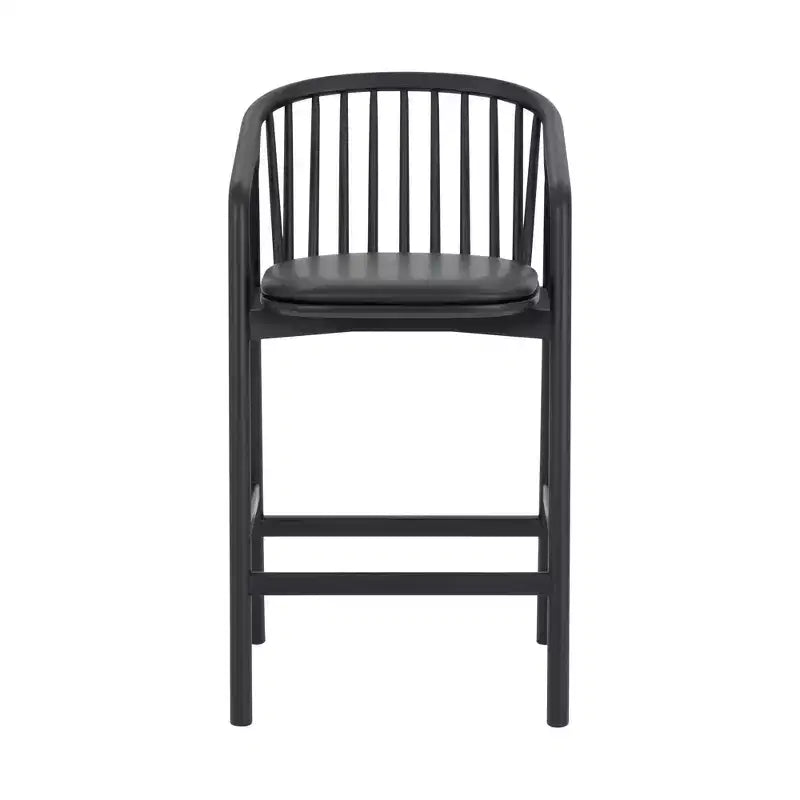 Tabouret de bar Echo d'Armen Living en bois et similicuir