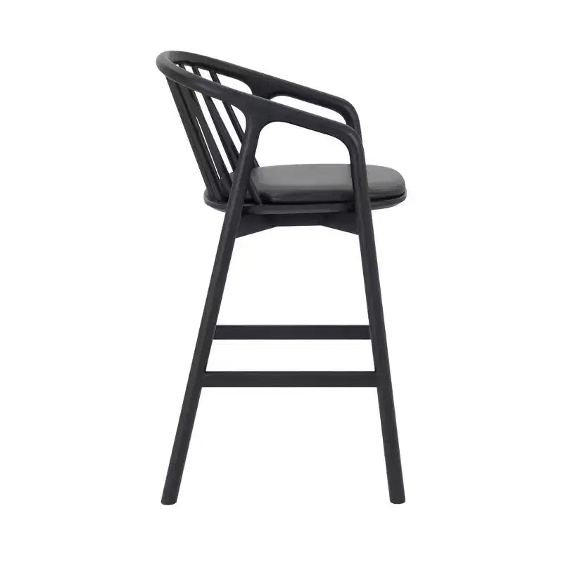 Tabouret de bar Echo d'Armen Living en bois et similicuir