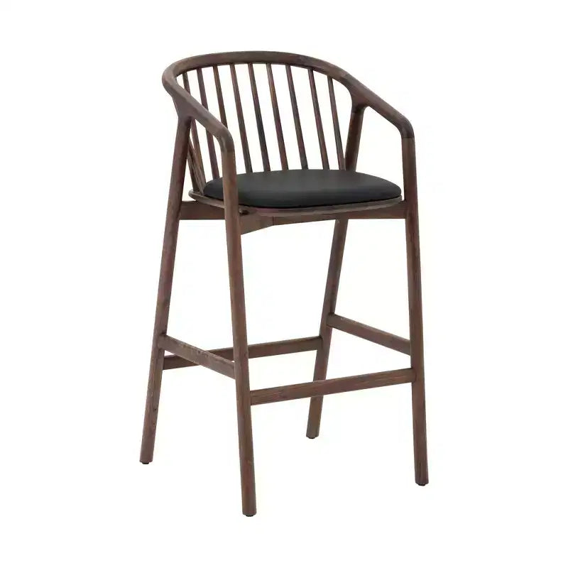 Tabouret de bar Echo d'Armen Living en bois et similicuir