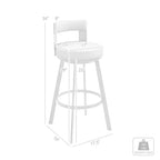 Tabouret de bar pivotant Armen Living 26 Flynn en métal et similicuir, hauteur comptoir