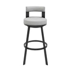 Tabouret de bar pivotant Armen Living 26 Flynn en métal et similicuir, hauteur comptoir