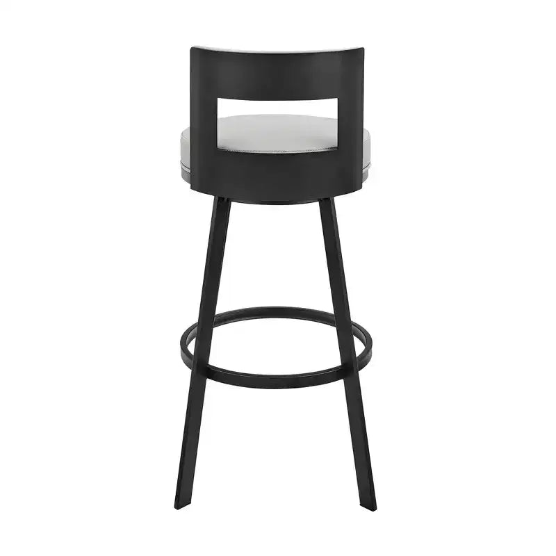 Tabouret de bar pivotant Armen Living 26 Flynn en métal et similicuir, hauteur comptoir