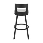 Tabouret de bar pivotant Armen Living 26 Flynn en métal et similicuir, hauteur comptoir