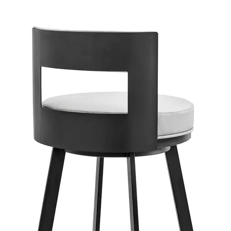 Tabouret de bar pivotant Armen Living 26 Flynn en métal et similicuir, hauteur comptoir