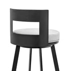 Tabouret de bar pivotant Armen Living 26 Flynn en métal et similicuir, hauteur comptoir