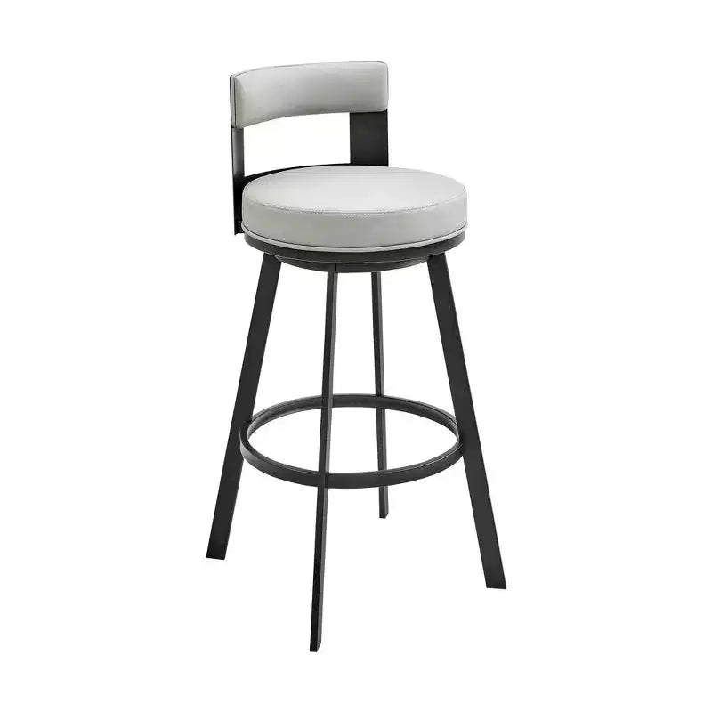 Armen Living 26 Flynn Metal with Faux Leather Swivel Counter Height Barstool