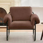 Hyleory Moore Chaise d'appoint en Métal Rembourrée en Laine d'Agneau pour Chambre à Coucher, Zone d'Accueil, Salle de Lecture, Salon (lot de 2)